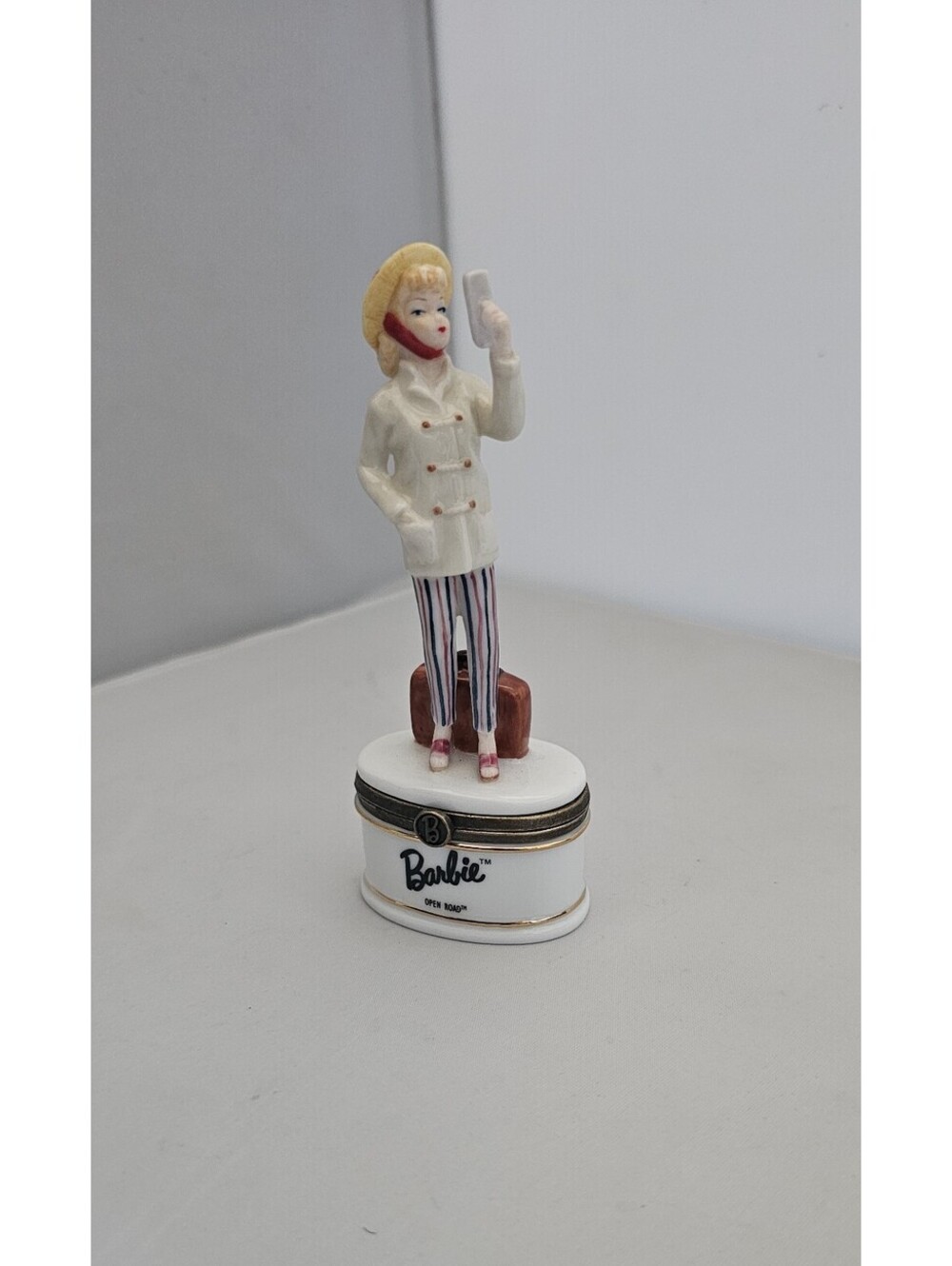 PHB Trinket Box Open road Barbie porcelain hinged box with shoes trinket, by MCI